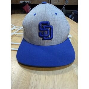 San Diego Padres SD Gray Blue Yupoong Classics Snapback Hat Cap MLB‎ Adult OSFA